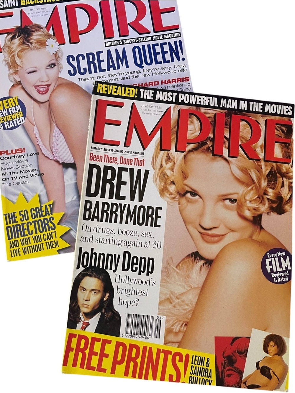 Vintage Empire Magazine Lot Drew Barrymore 1995 1997 Scream Johnny Depp